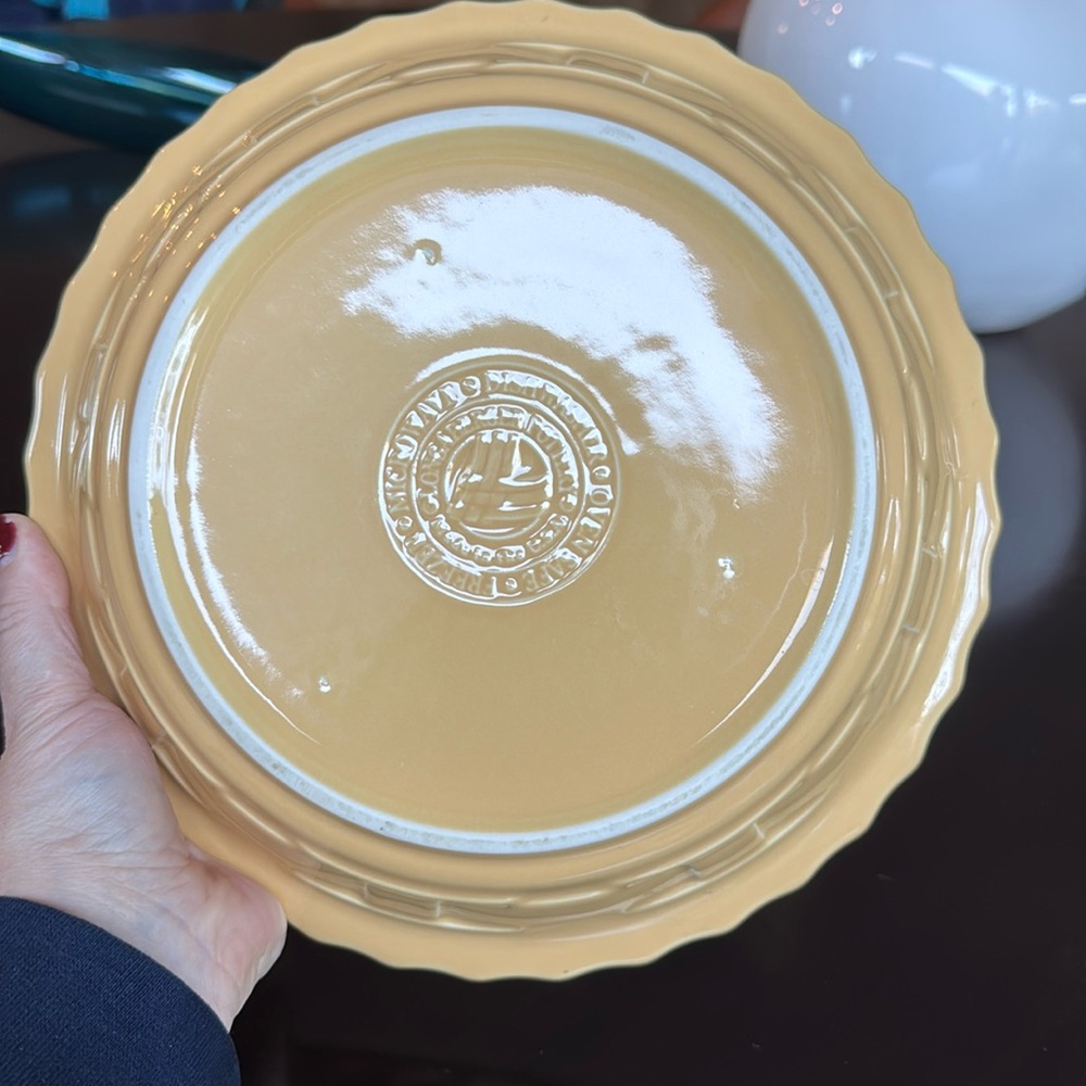 Longaberger Buttery Yellow Woven Traditions Pie Plate 10” - Picture 3 of 4